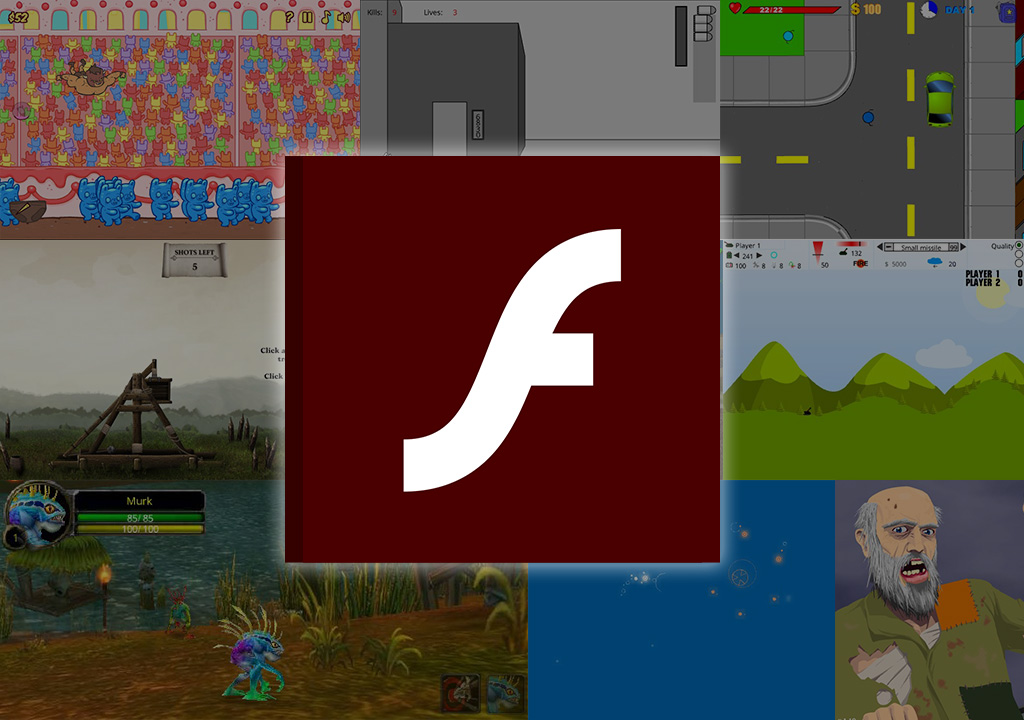 collage of the best adobe flash games